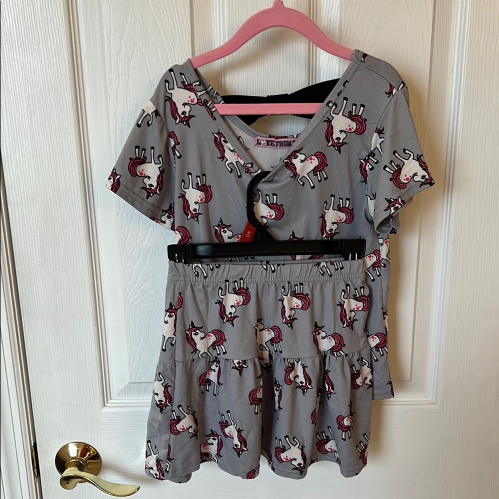 Gray Unicorn Kids Matching 3 Piece Set, size 6X